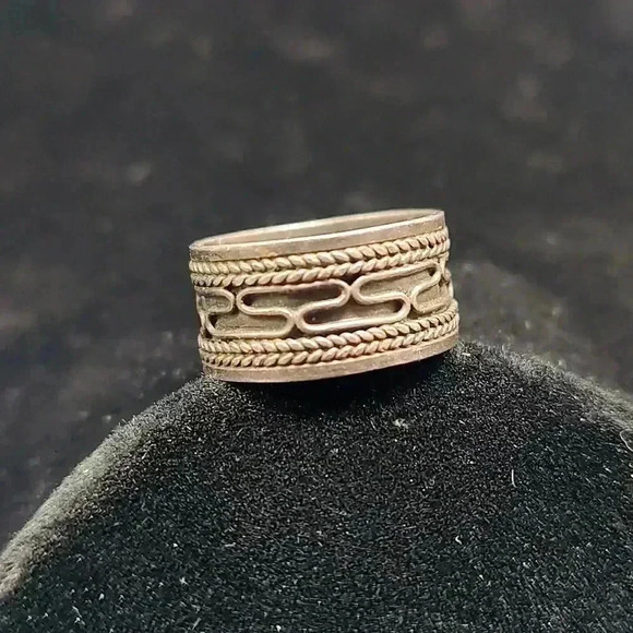Sterling silver size 5 9 mm wide band ring - Picture 1 of 3